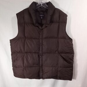 Lands' End Men's Brown Down Blend Puffer Vest Size XL